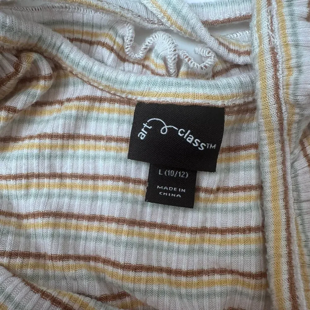 Art Class Striped Textured Tank Top - Girls Size 10/12